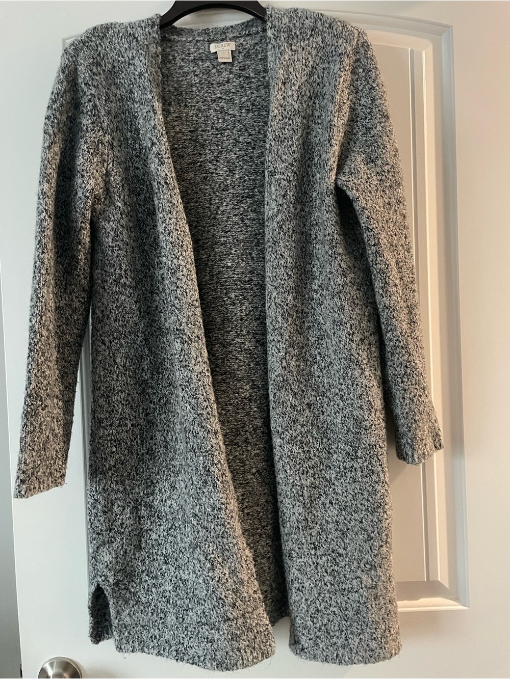 J. Crew Cozy Open-Front Gray Marled Women's Cardigan Sweater